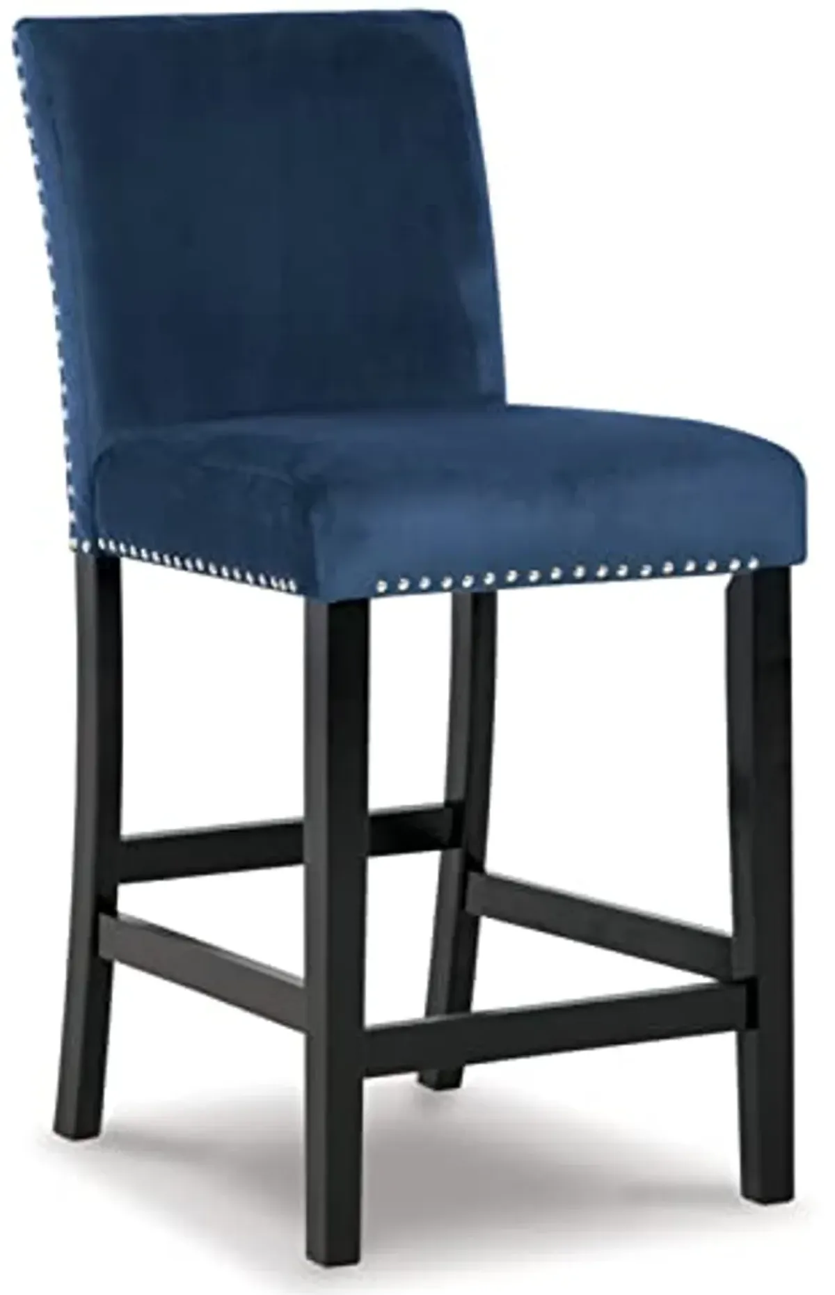 Signature Design by Ashley Cranderlyn Urban Counter Height Table Set with Upholstered Bar Stools, Set of 5, Black & Blue