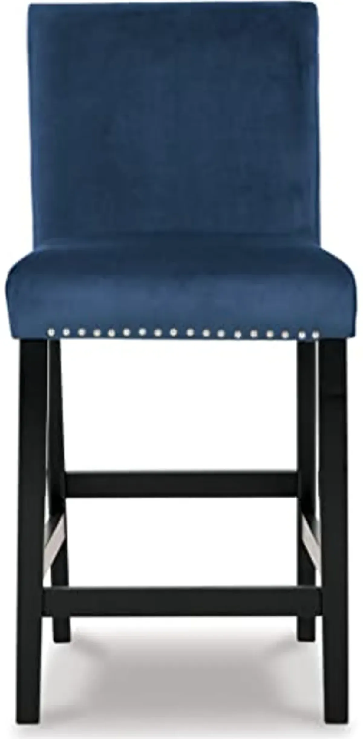 Signature Design by Ashley Cranderlyn Urban Counter Height Table Set with Upholstered Bar Stools, Set of 5, Black & Blue