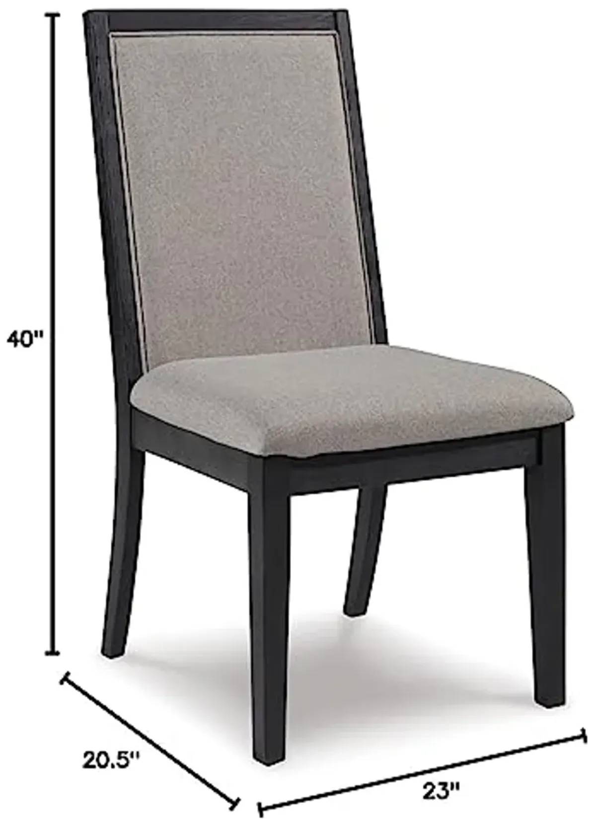 Signature Design by Ashley Foyland Dining Upholstered Side Chair, Set of 2, Black & Gray