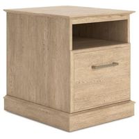 Signature Design by Ashley Elmferd Contemporary File Cabinet with Open Shelf, Light Brown & Beige