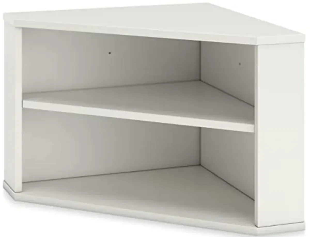 Signature Design by Ashley Grannen Coastal Home Office Corner Bookcase with 2 Open Shelves, White