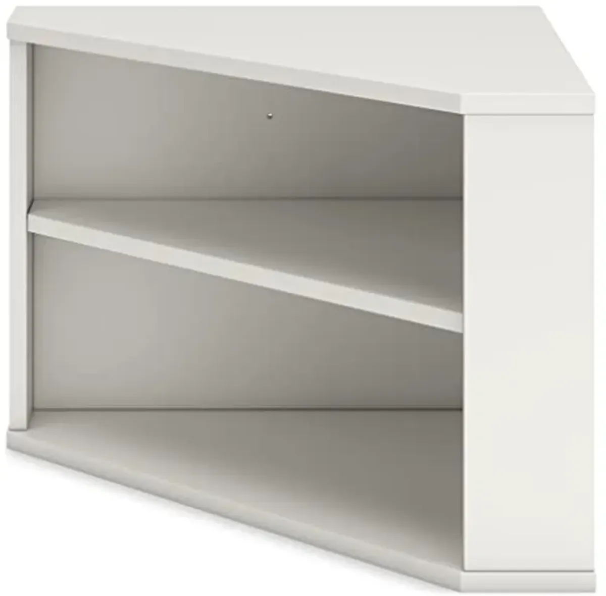 Signature Design by Ashley Grannen Coastal Home Office Corner Bookcase with 2 Open Shelves, White