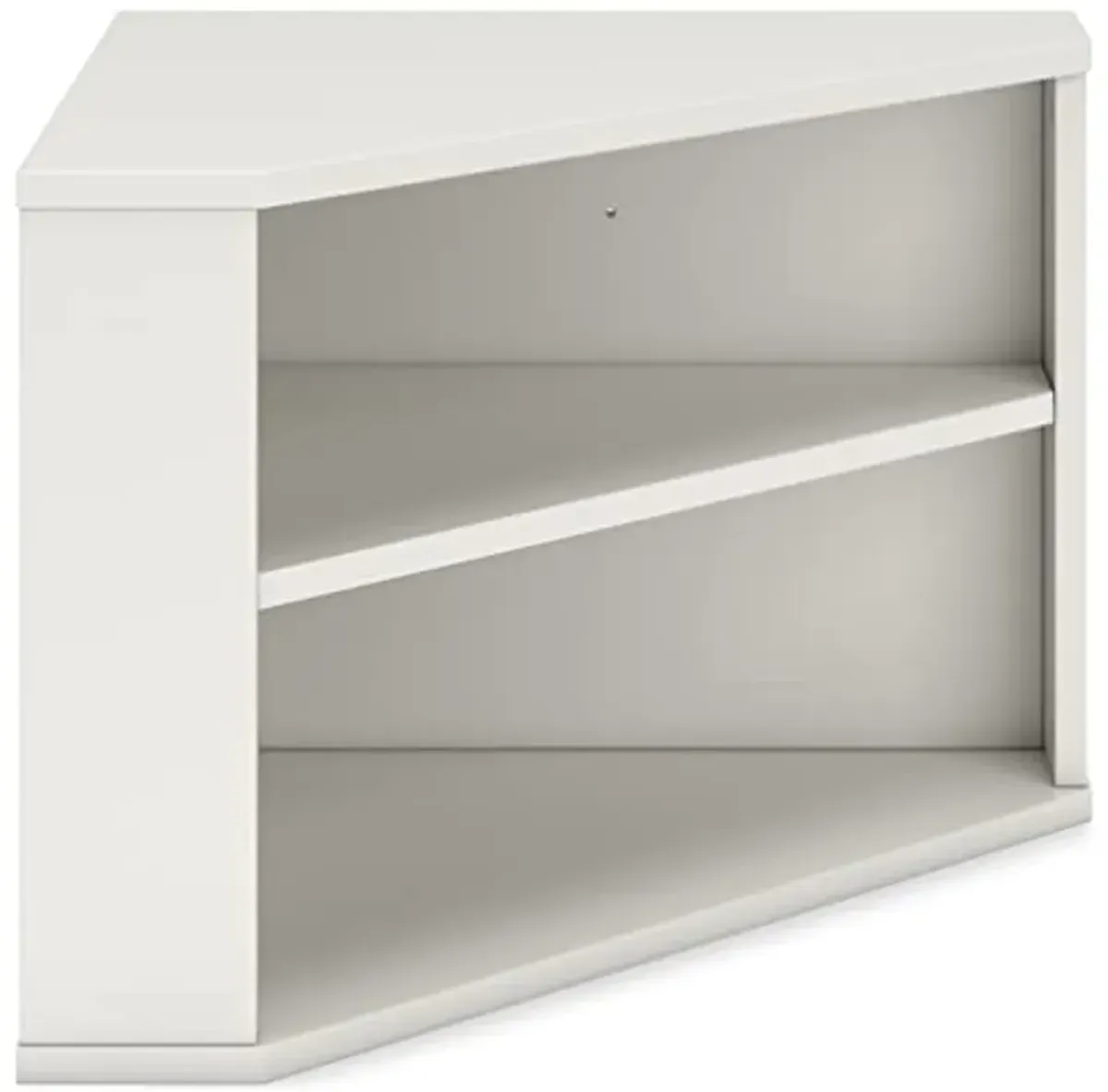 Signature Design by Ashley Grannen Coastal Home Office Corner Bookcase with 2 Open Shelves, White