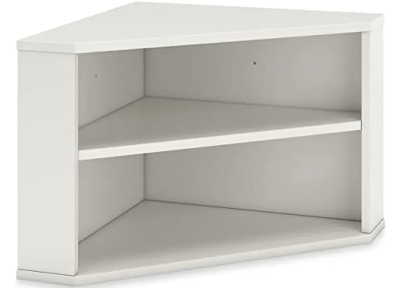 Signature Design by Ashley Grannen Coastal Home Office Corner Bookcase with 2 Open Shelves, White