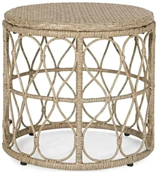 Bruce Outdoor Side Table - Wicker - Light Brown