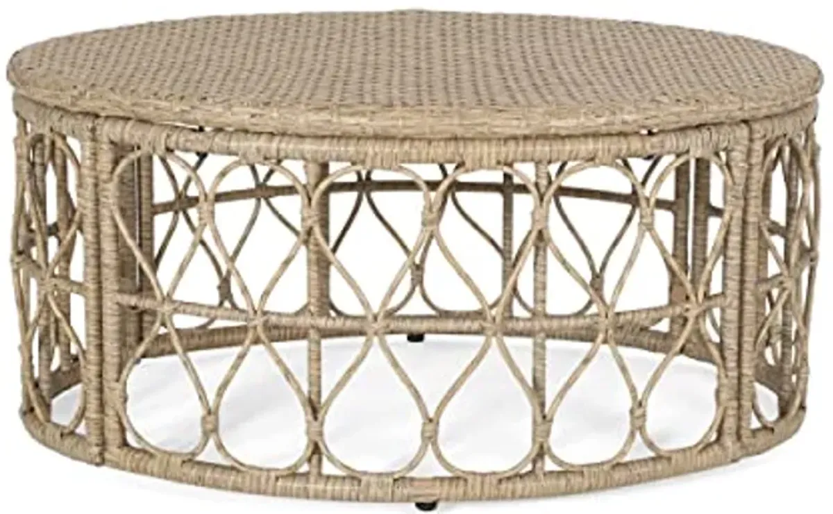 Bruce Outdoor Coffee Table - Wicker - Light Brown