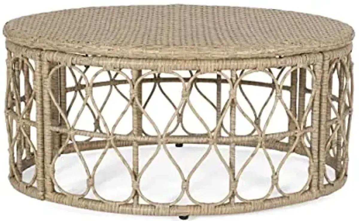 Christopher Knight Home Bruce Outdoor Coffee Table - Wicker - Light Brown