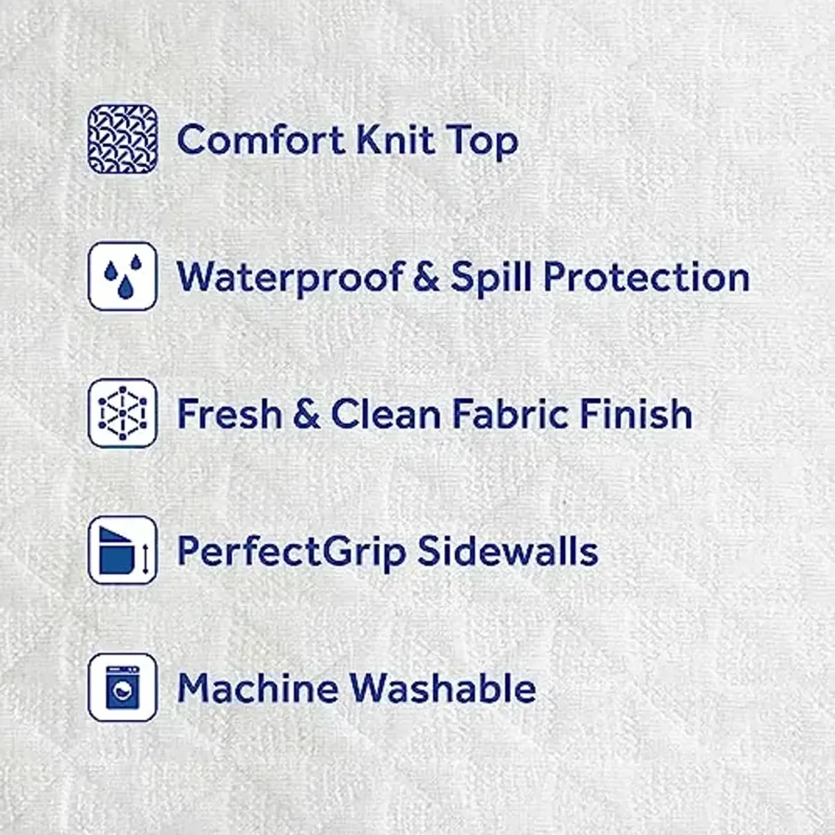 Sealy Clean Protection Waterproof Fitted Mattress Protector Queen Comfort Soft Knit Top Sidewall Mattress Cover (White)