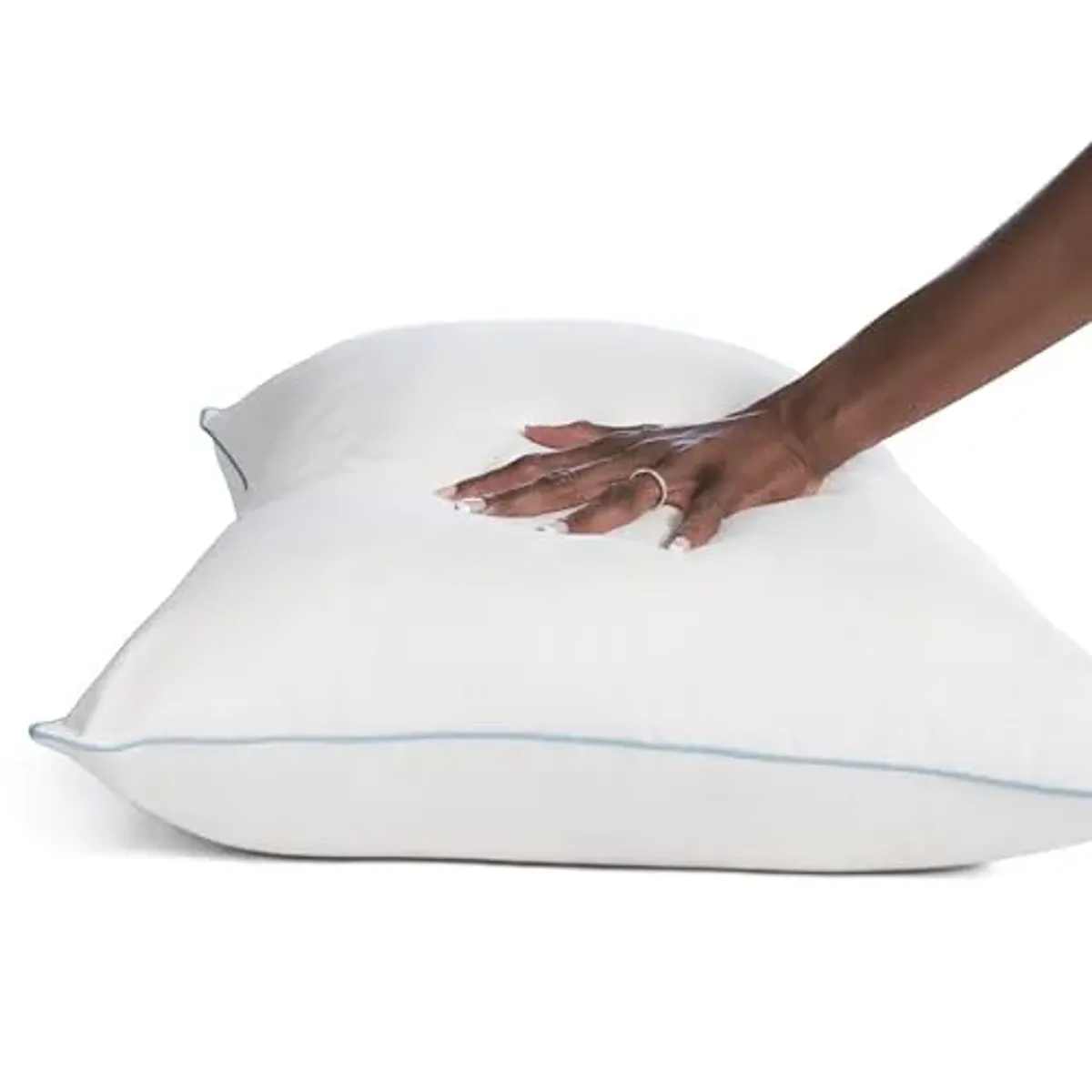 SEALY Slumber Bed Pillow Soft, Breathable, 100% Cotton Cover, Temperature Balancing, Moisture Wicking, Hypoallergenic EverFluff Fiberfill, Machine Washable, King Size Pillow, White- 2 Pack