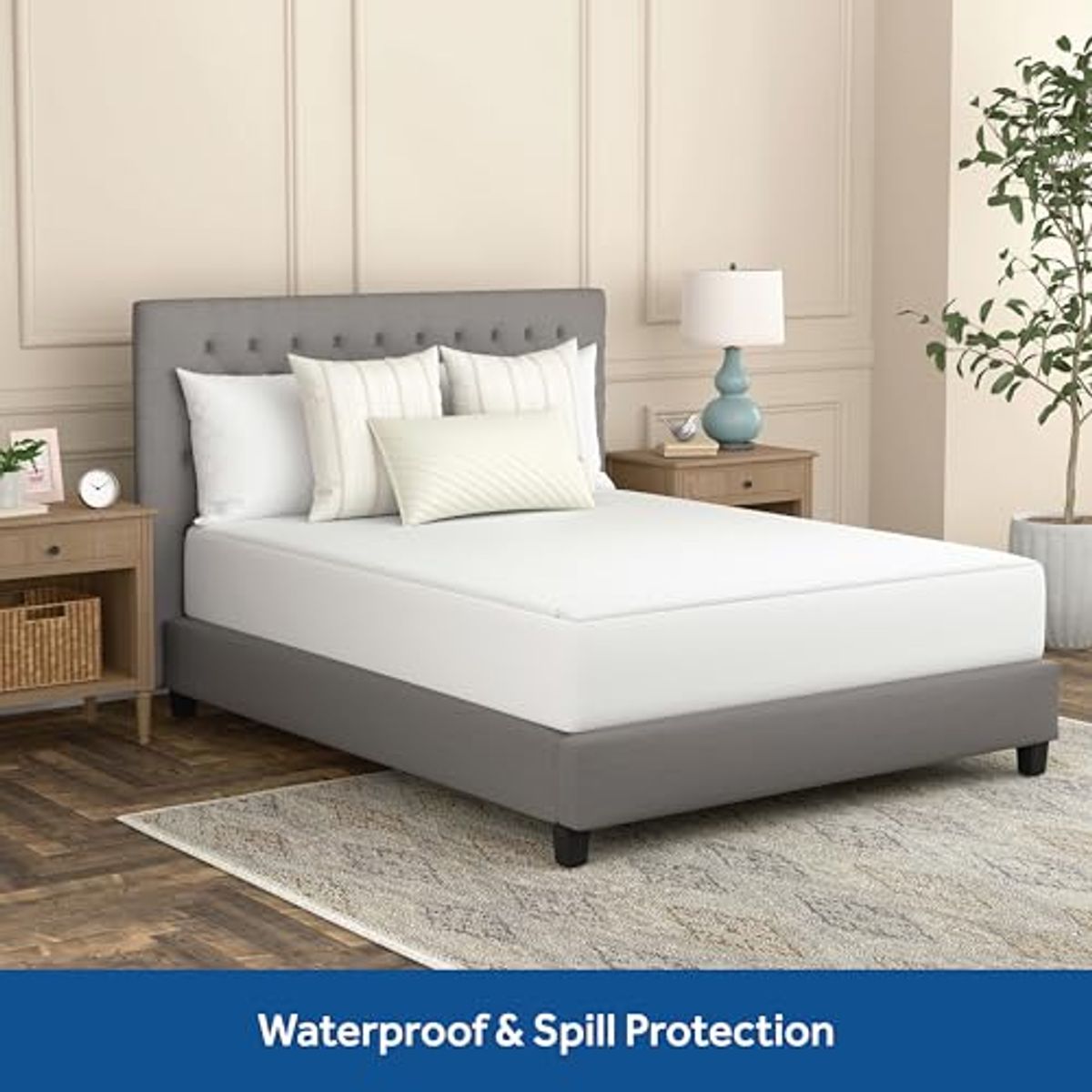 Sealy Clean Protection Fitted Mattress Protector- Twin Size Comfort Knit Top Waterproof Machine Washable