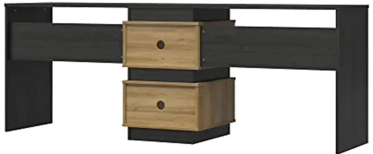 Novogratz Nelson 2-Way Desk, Black Oak