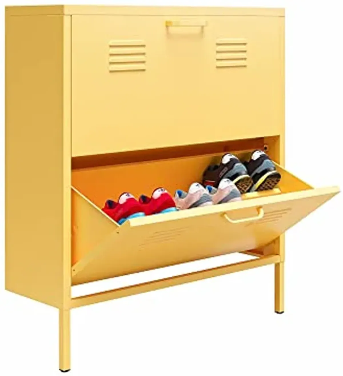 Novogratz Cache 2 Door Shoe Storage, Yellow