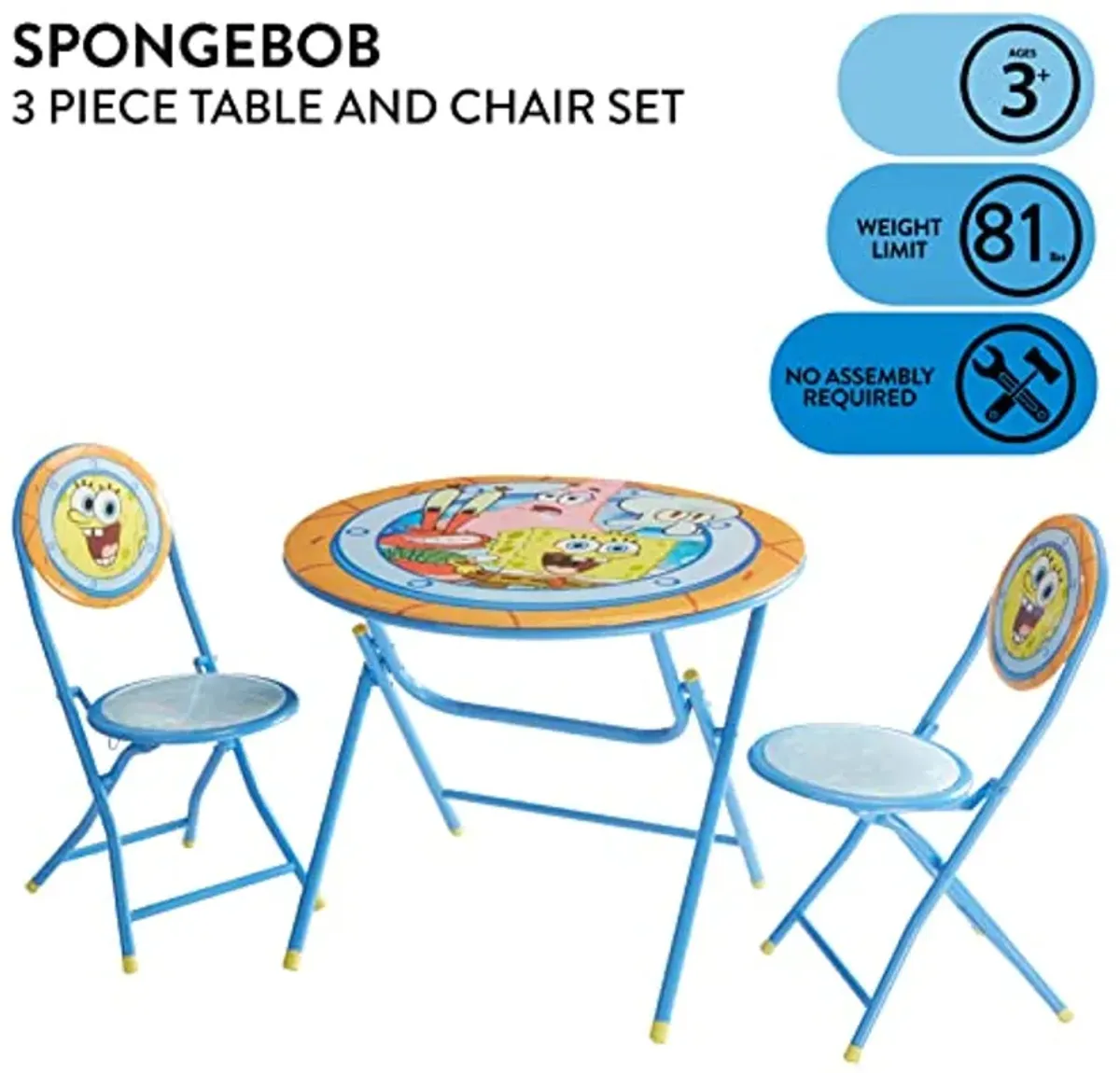 Idea Nuova Spongebob Round Table and Chair Set