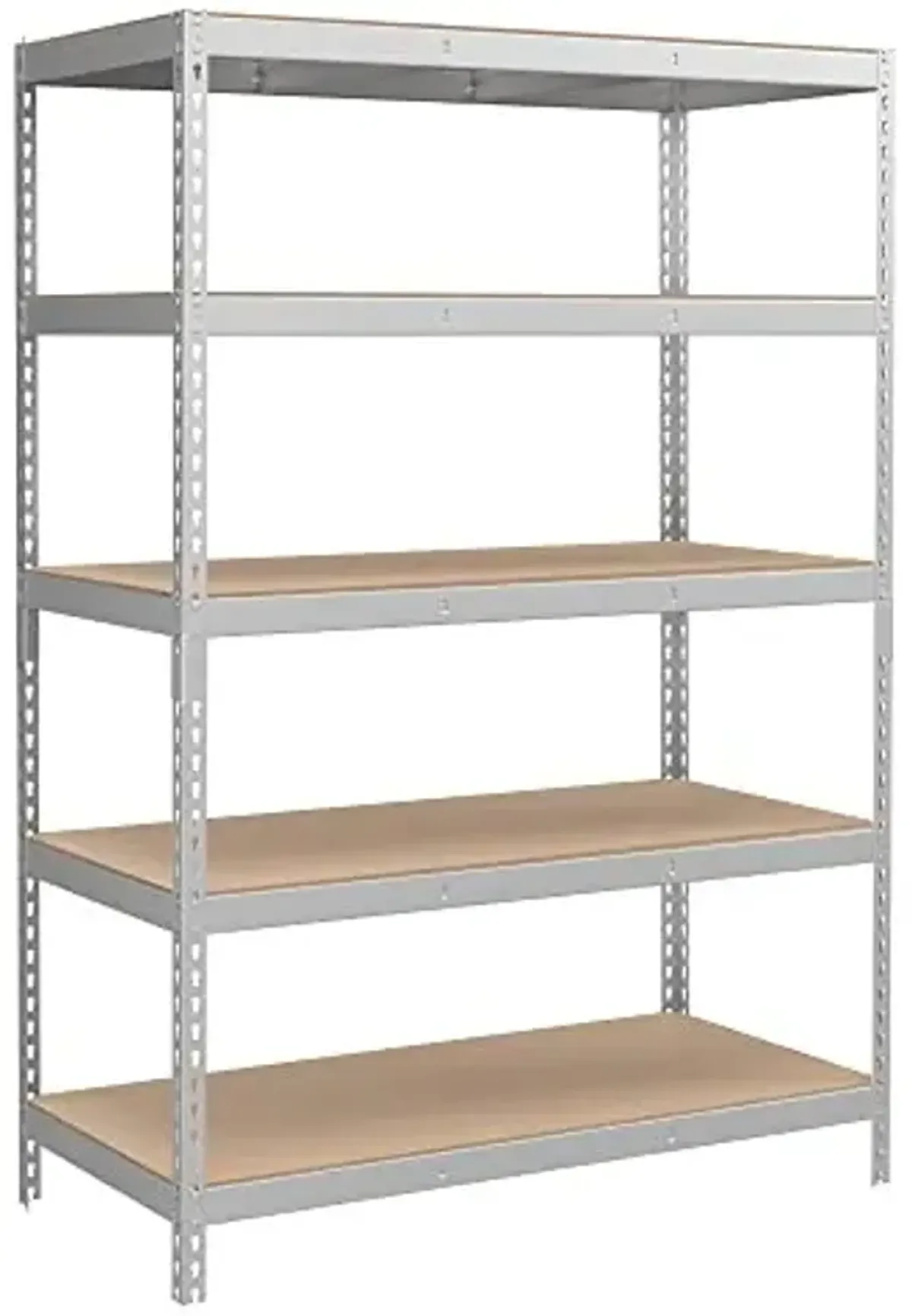 SONGMICS 5-Tier Storage Shelves, Load 2310 lb, Garage Storage, Boltless Assembly, Adjustable Shelving Unit, 23.6 x 47.2 x 70.9 Inches, for Study Shed Basement, Silver and Natural Beige UGLR600E01