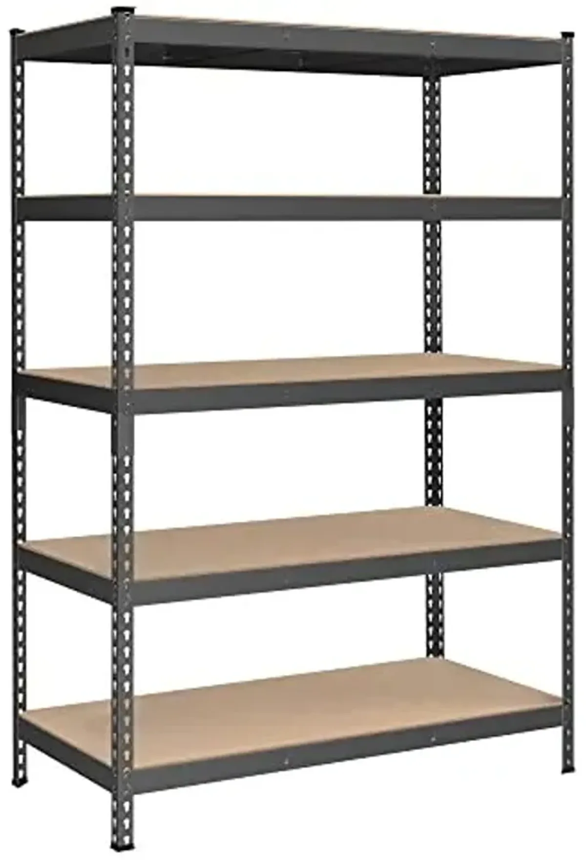 SONGMICS 5-Tier Storage Shelves, Load 2310 lb, Garage Storage, Boltless Assembly, Adjustable Shelving Unit, 23.6 x 47.2 x 70.9 Inches, for Study Shed Basement, Gray and Natural Beige UGLR600G01