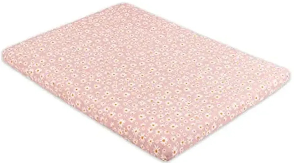 Babyletto 100% Organic Cotton All-Stages Midi Crib Sheet, GOTS-Certified, Fitted 360°, Ultra-Soft and Breathable Muslin - Daisy