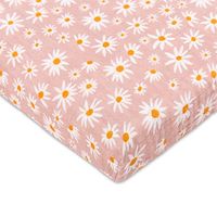 Babyletto 100% Organic Cotton All-Stages Midi Crib Sheet, GOTS-Certified, Fitted 360°, Ultra-Soft and Breathable Muslin - Daisy