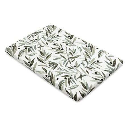 Babyletto 100% Organic Cotton All-Stages Bassinet Sheet, GOTS-Certified, Fitted 360°, Ultra-Soft and Breathable Muslin - Olive Branches