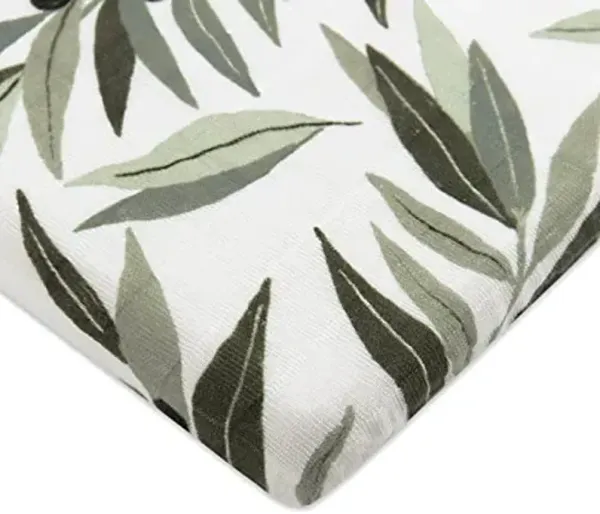 Babyletto Muslin Baby Bassinet Sheets for Girls & Boys - GOTS Certified Breathable Organic Cotton Cover, 360° Fitted, Soft & Gentle Rectangle Bedside Bassinet Sheets - Olive Branches