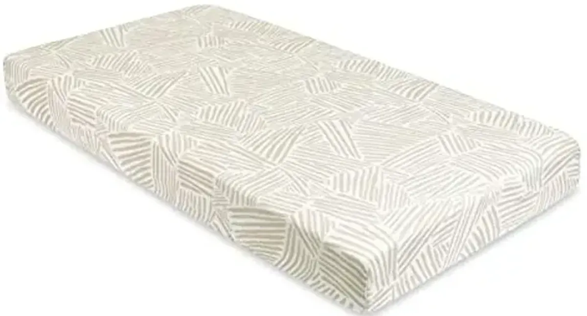 Babyletto 100% Organic Cotton Crib Sheet, GOTS-Certified, Fitted 360°, Ultra-Soft and Breathable Muslin - Oat Stripe