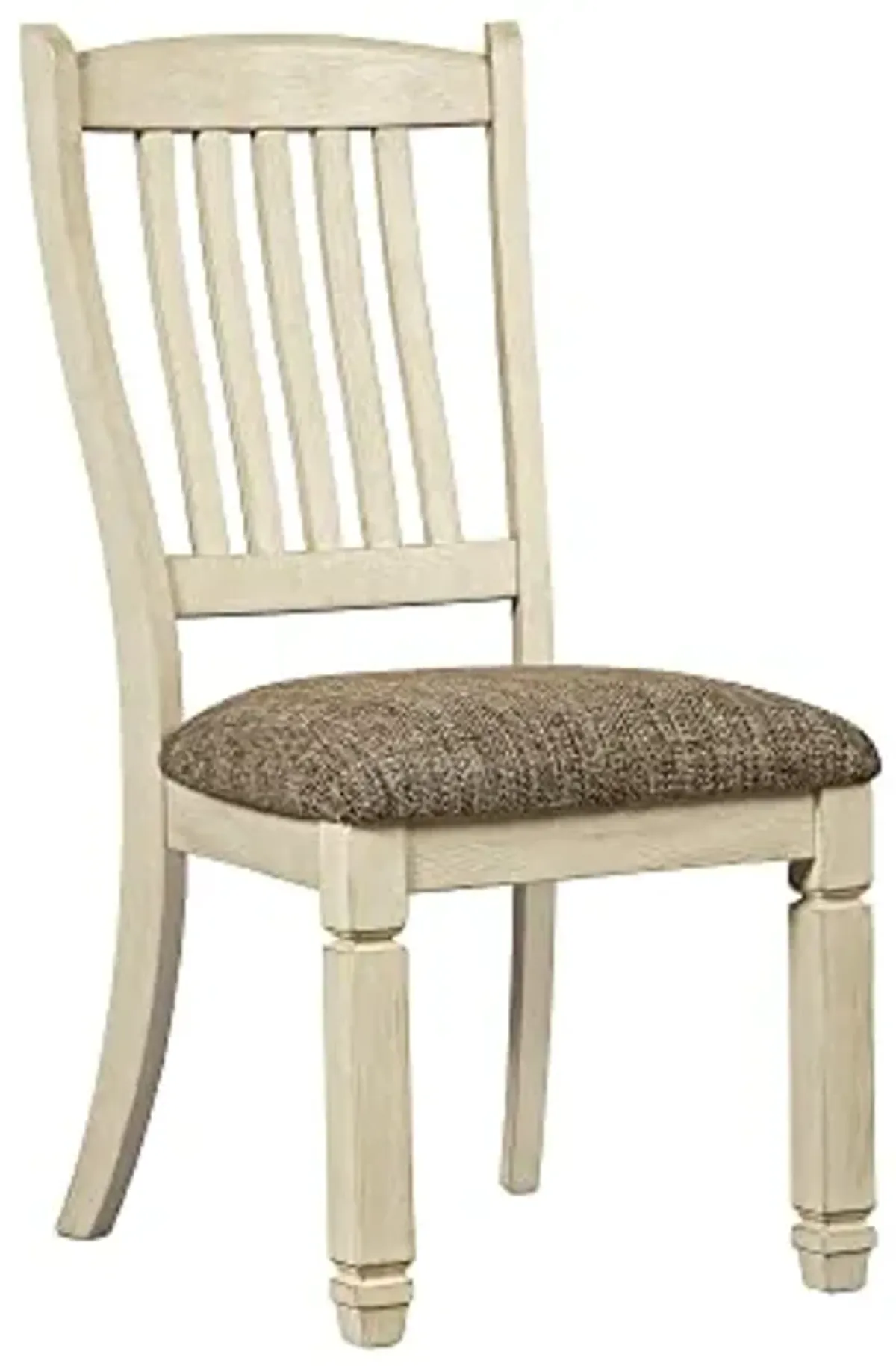 Signature Design by Ashley Bolanburg Modern Farmhouse Upholstered Dining Chair, 2 Count, Brown Bolanburg 20" Upholstered Dining Room Chair, Set of 2, Antique White