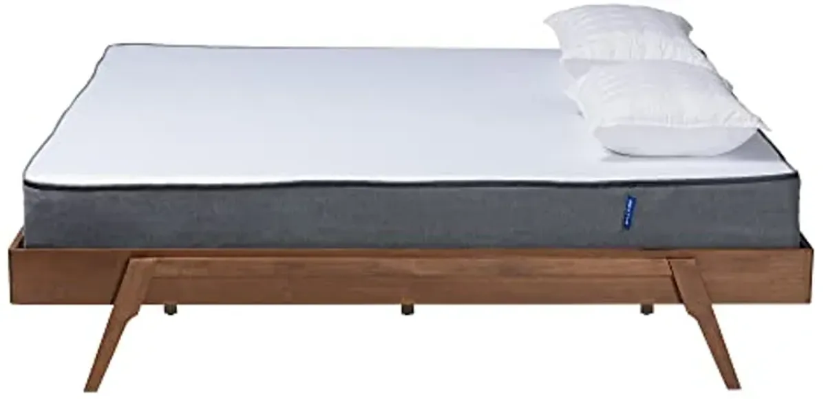 Baxton Studio Sarita Bed Frame, Queen, Ash Walnut