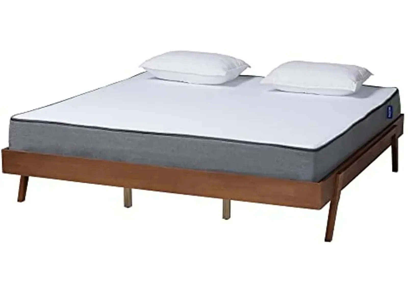 Baxton Studio Sarita Bed Frame, Queen, Ash Walnut