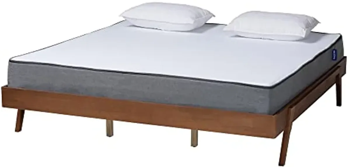 Baxton Studio Sarita Bed Frame, Queen, Ash Walnut