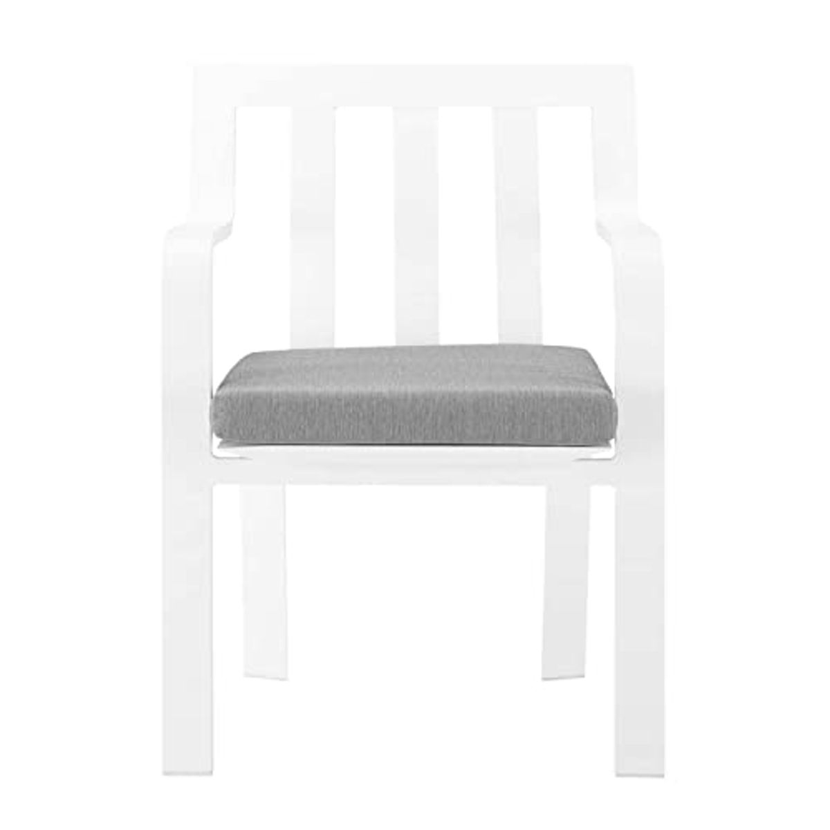 Modway Baxley Aluminum Set of 2 Patio Armchair with White Gray EEI-3961-WHI-GRY