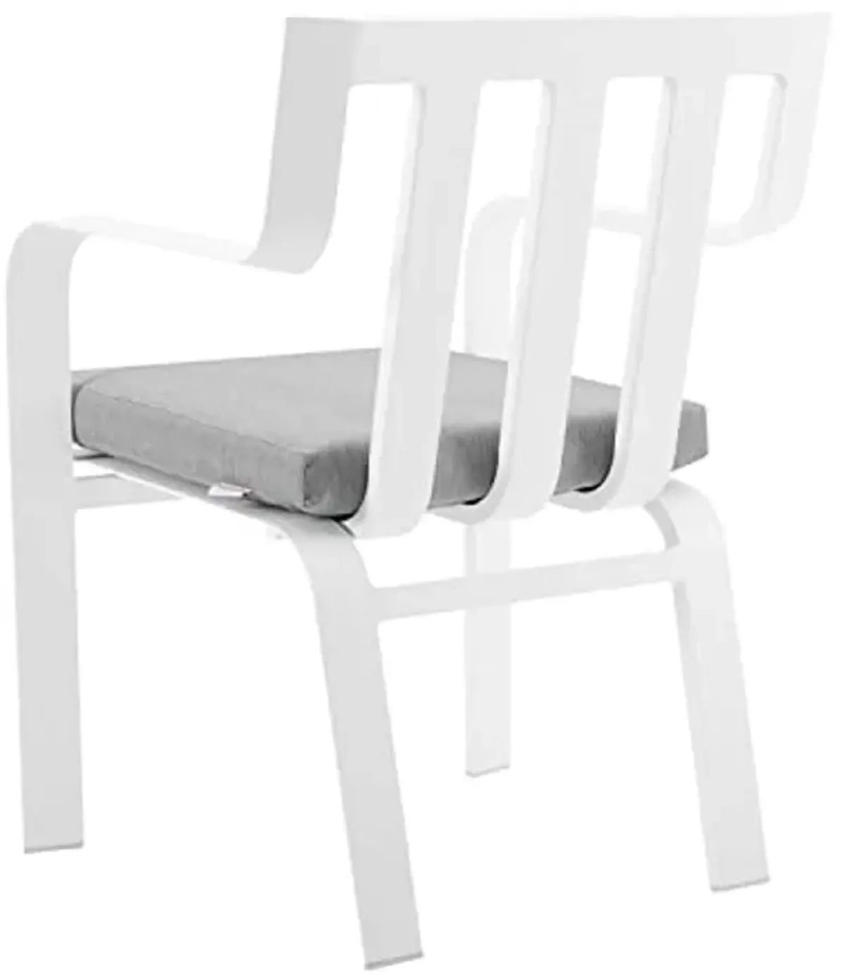 Modway Baxley Aluminum Set of 2 Patio Armchair with White Gray EEI-3961-WHI-GRY