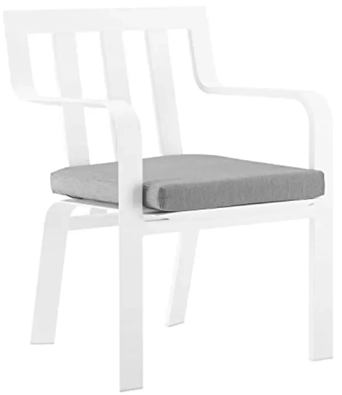 Modway Baxley Aluminum Set of 2 Patio Armchair with White Gray EEI-3961-WHI-GRY