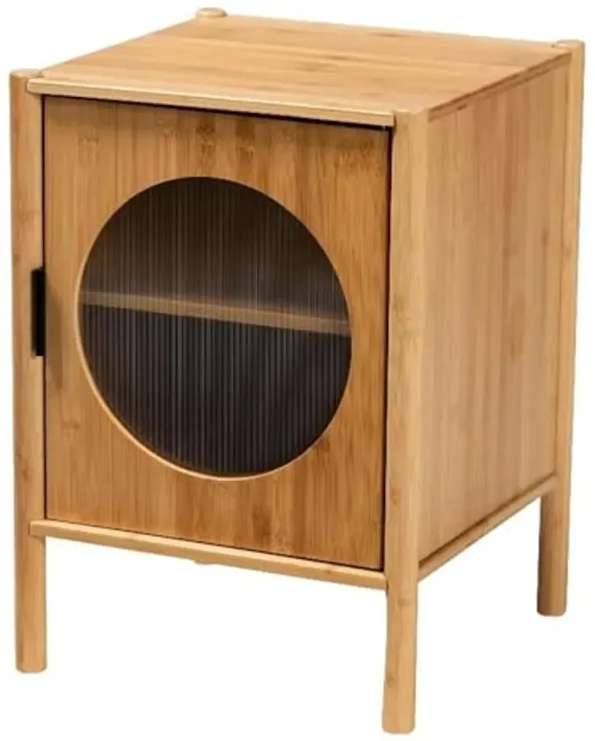 Baxton Studio Naresh Natural Brown Bamboo Wood 1-Door End Table