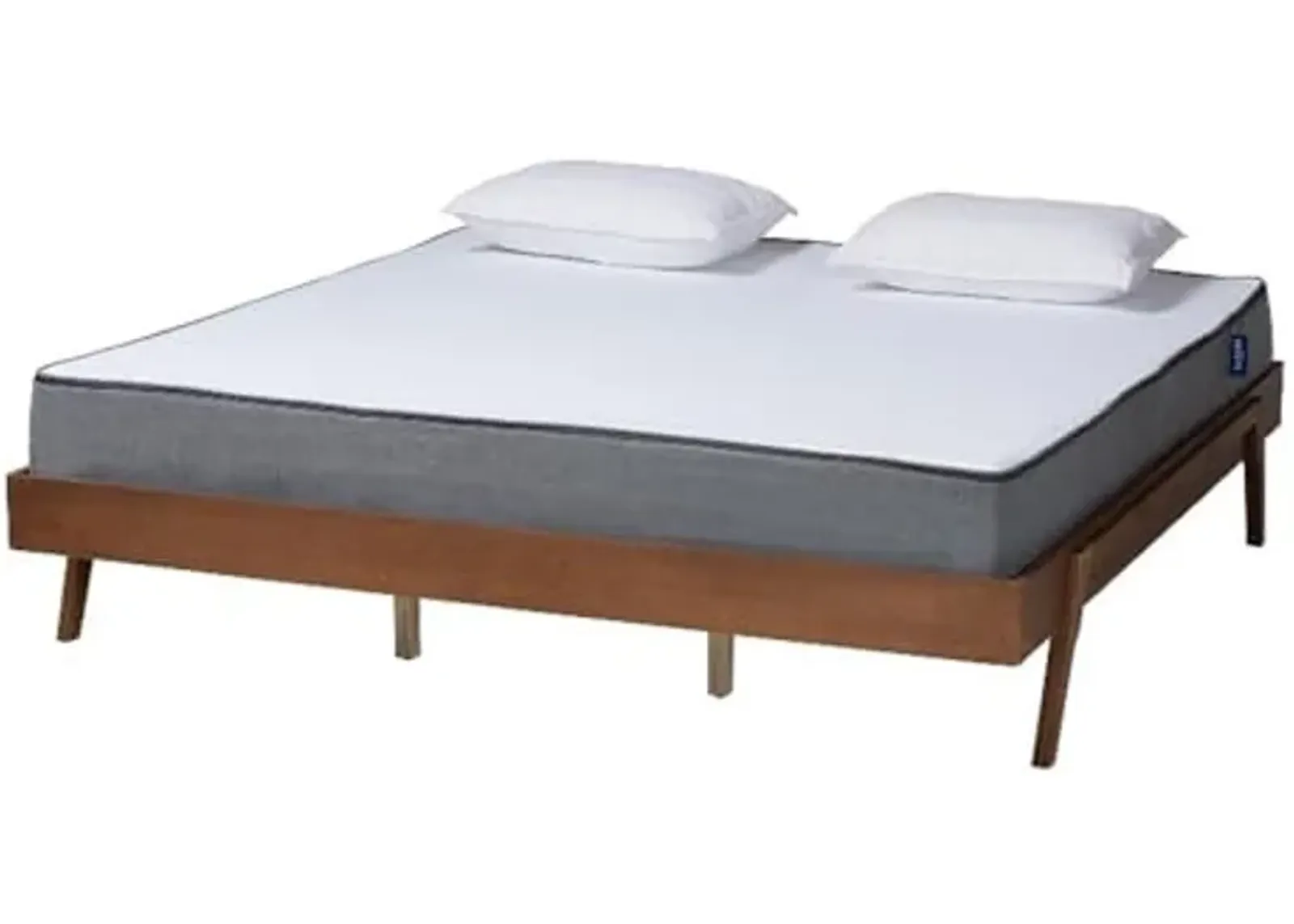 Baxton Studio Sarita Ash Walnut Finished Wood Queen Size Bed Frame