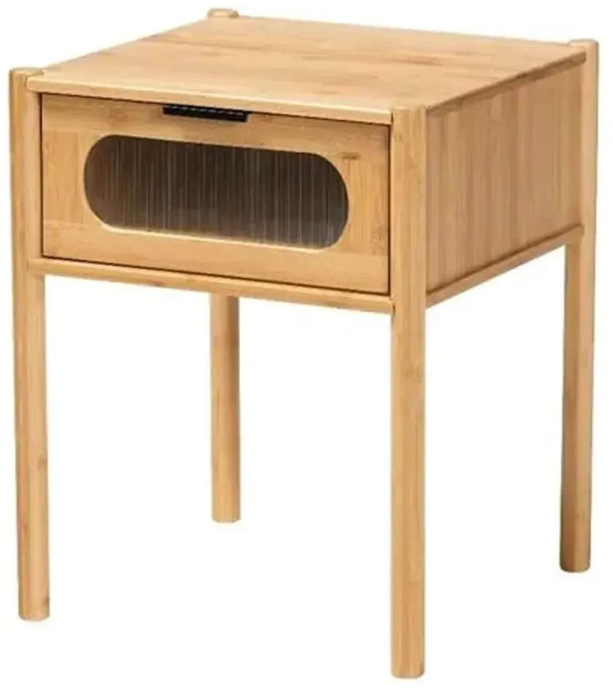 Baxton Studio Naresh Natural Brown Bamboo Wood 1-Drawer End Table