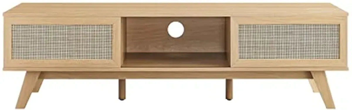 Modway Soma 60" Rattan TV Stand in Oak