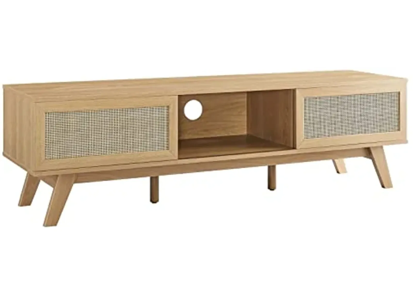 Modway Soma 60" Rattan TV Stand in Oak