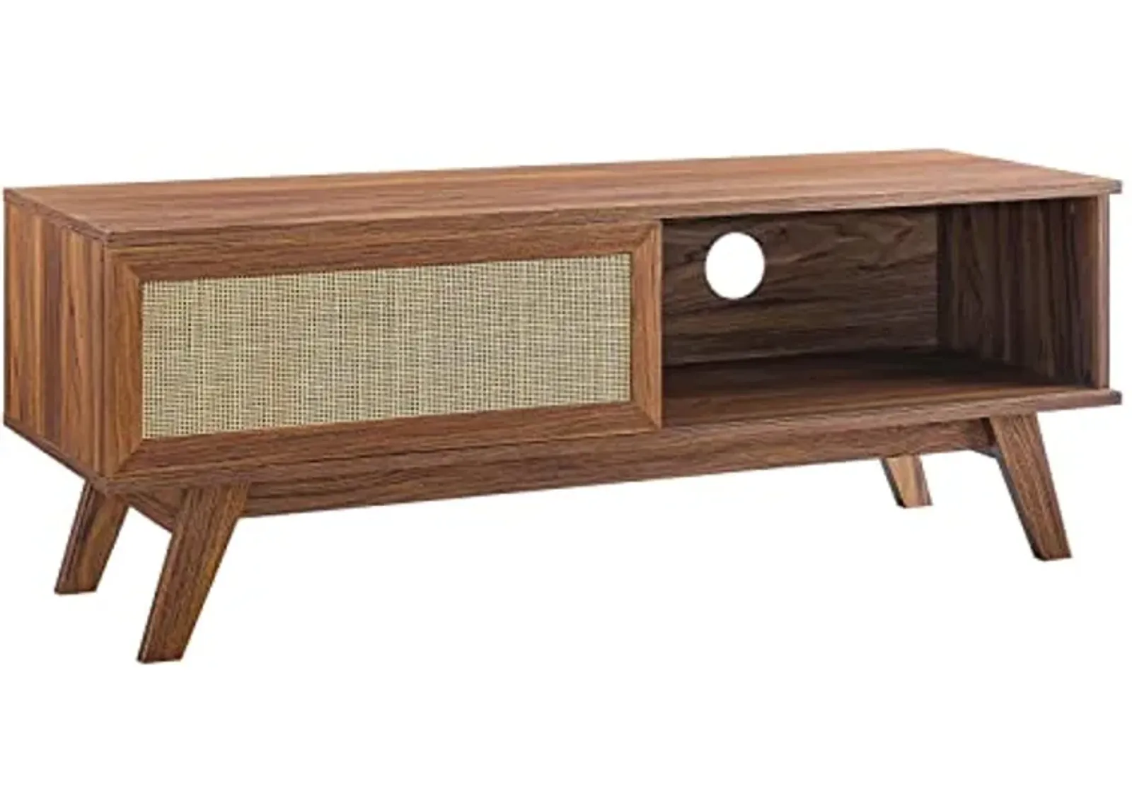 Modway Soma 47" Rattan TV Stand in Walnut