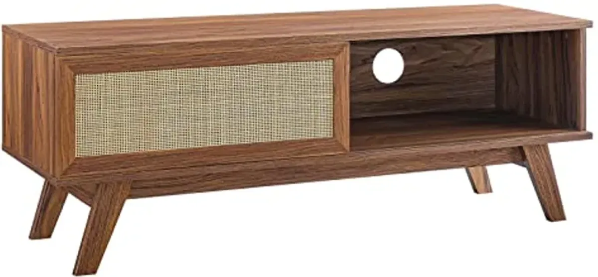 Modway Soma 47" Rattan TV Stand in Walnut