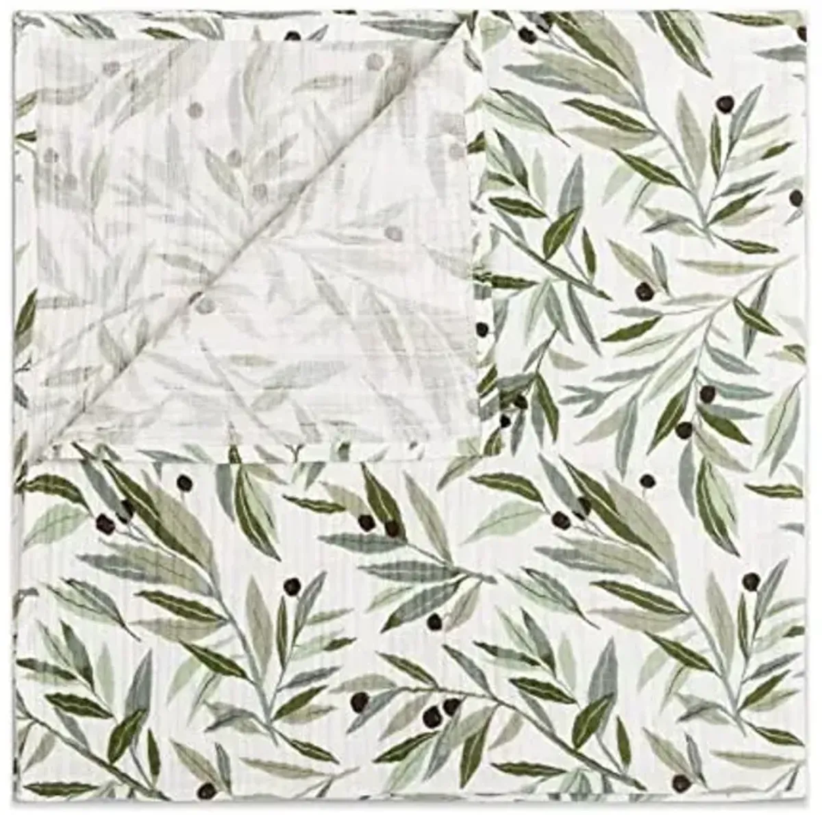 Babyletto 100% Organic Cotton Swaddle, GOTS-Certified, Ultra-Soft and Breathable Muslin - Olive Branches