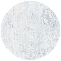 Safavieh Brentwood Collection 4' x 4' Round Ivory/Grey BNT822A Modern Abstract Non-Shedding Area Rug