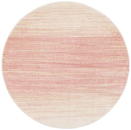 Safavieh Adirondack Collection 8' x 8' Round Pink/Ivory ADR142U Modern Ombre Non-Shedding Area Rug