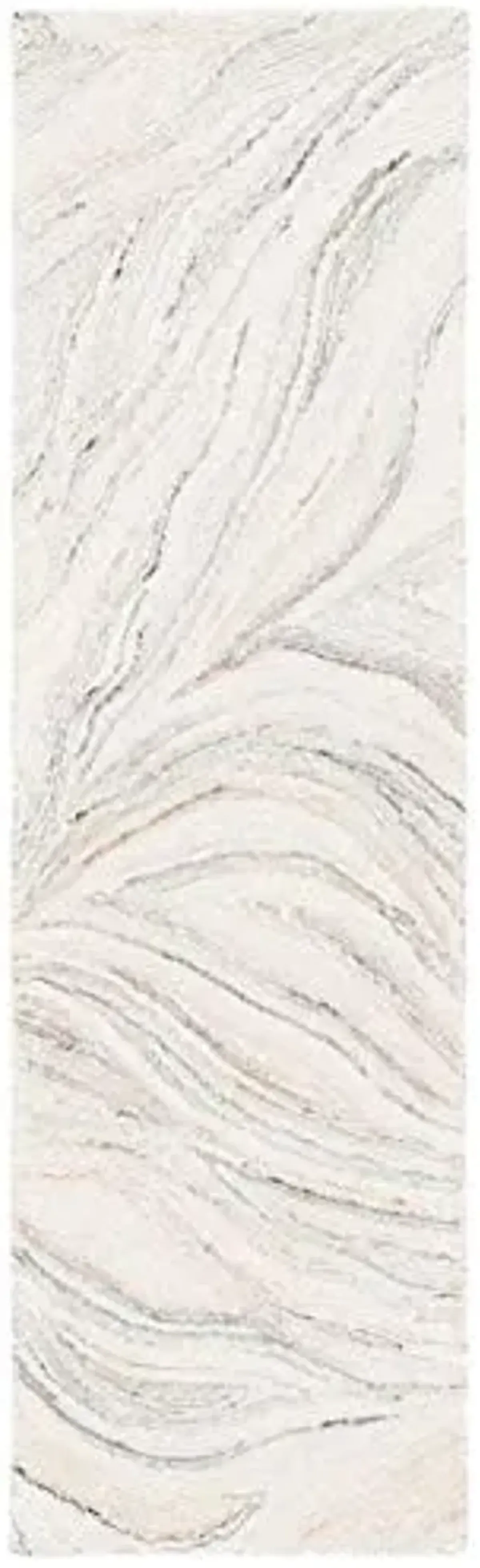 SAFAVIEH Metro Collection Runner Rug - 2'3" x 6', Ivory & Grey, Handmade Modern Abstract Wool, Ideal for High Traffic Areas in Living Room, Bedroom (MET505F)