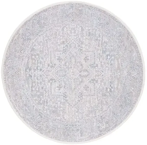 SAFAVIEH Marmara Collection Area Rug - 6'7" Round, Beige & Grey Blue, Modern Design, Non-Shedding & Easy Care, Ideal for High Traffic Areas in Living Room, Bedroom (MRM316B)