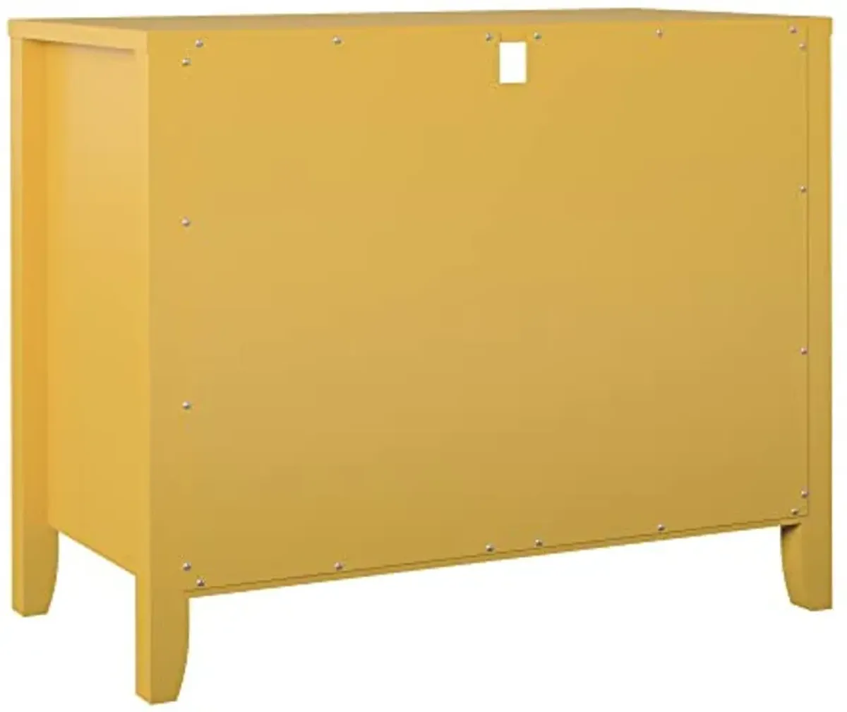 Novogratz Her Majesty 2 Drawer Nightstand, Mustard Yellow