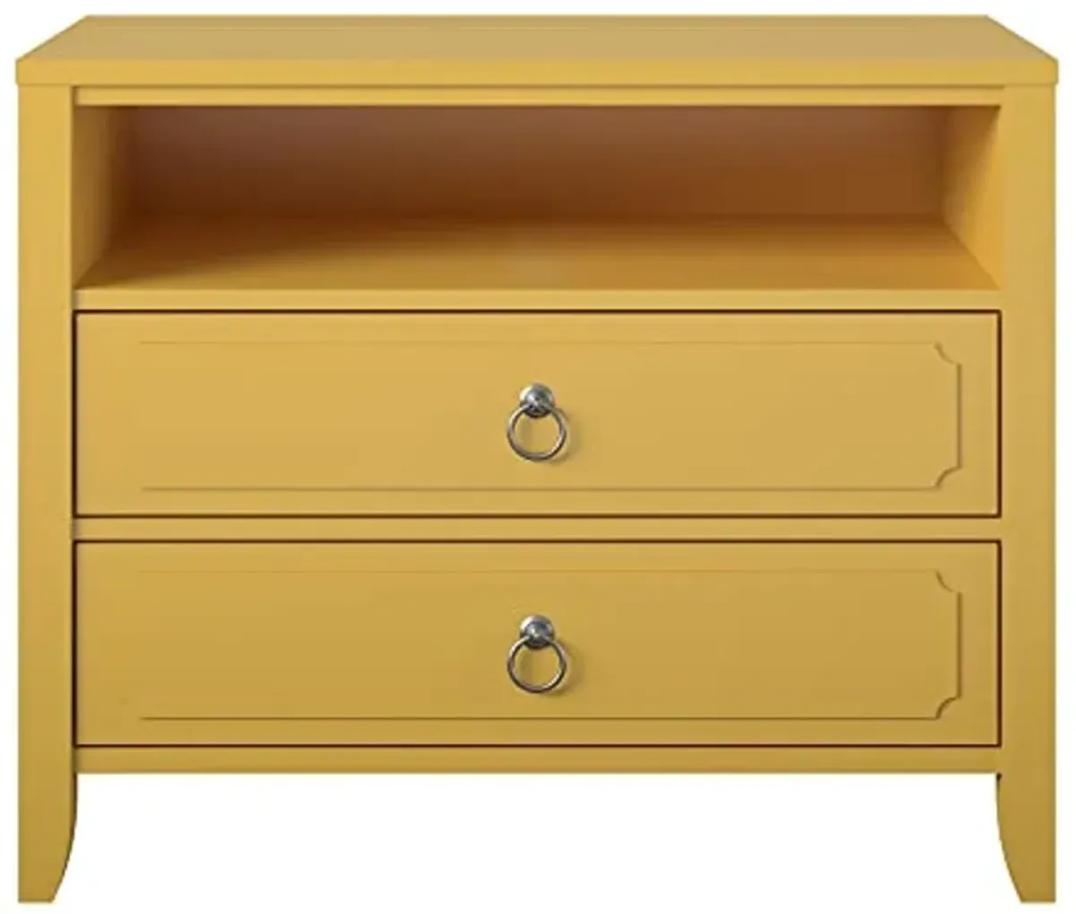 Novogratz Her Majesty 2 Drawer Nightstand, Mustard Yellow