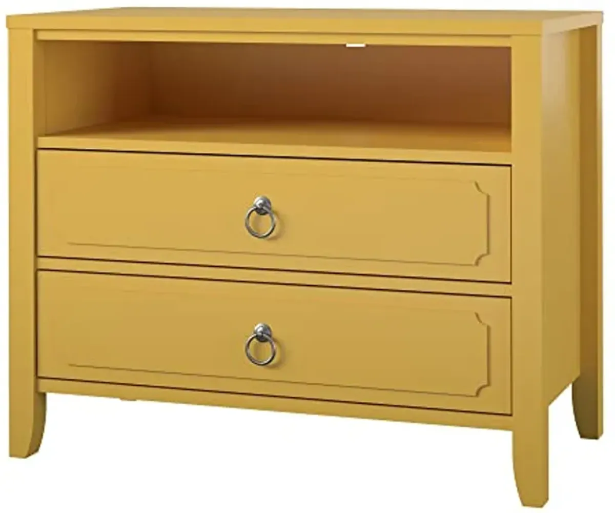 Novogratz Her Majesty 2 Drawer Nightstand, Mustard Yellow