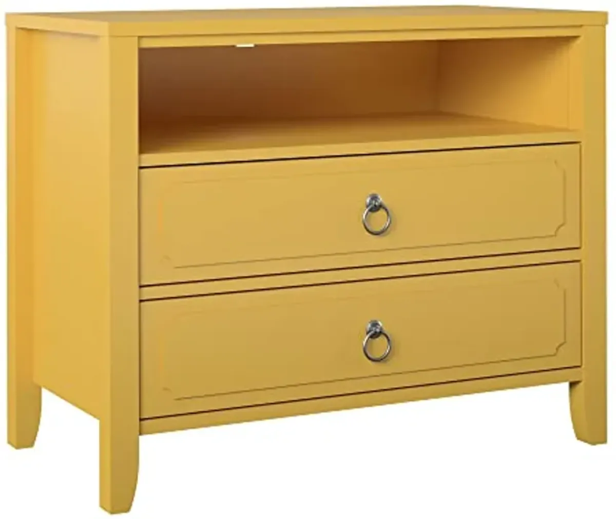 Novogratz Her Majesty 2 Drawer Nightstand, Mustard Yellow