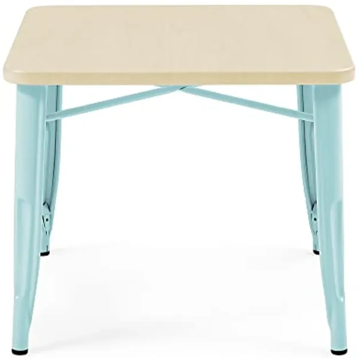 Delta Children Bistro Kids Play Table + Bistro 2-Piece Chair Set (Bundle), Aqua Metal/Natural Birch