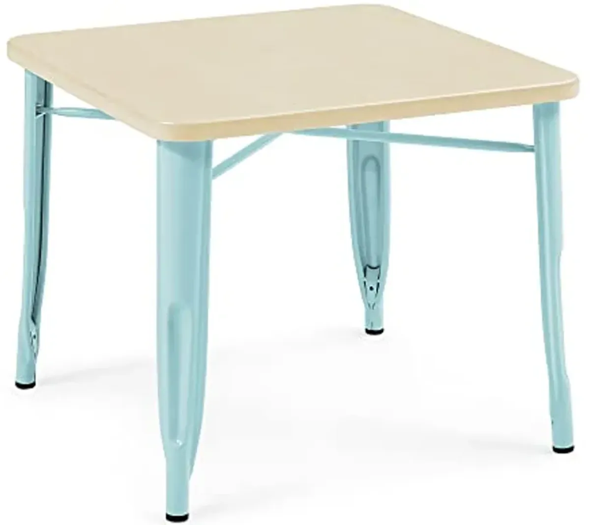 Delta Children Bistro Kids Play Table + Bistro 2-Piece Chair Set (Bundle), Aqua Metal/Natural Birch