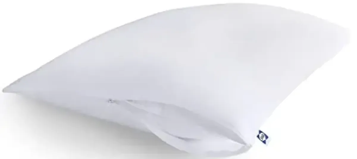 Sealy Performance 100% Cotton Breathable Moisture Wicking Fabric Machine Washable Zippered Pillow Protector, King Size, 2 Pack, White